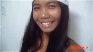 HD Christmas xmas porno deepthroat throatpie video from Thai teen Heather Unfathomable cavity