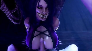 Mileena with Round Booty Riding on Big Cock